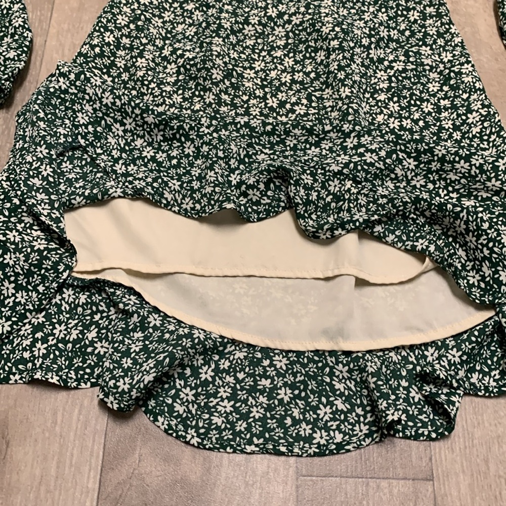Womens Lulus Floral Open Back Ruffled Long Sleeve Prairie Cottagecore‎ Dress - Picture 8 of 10